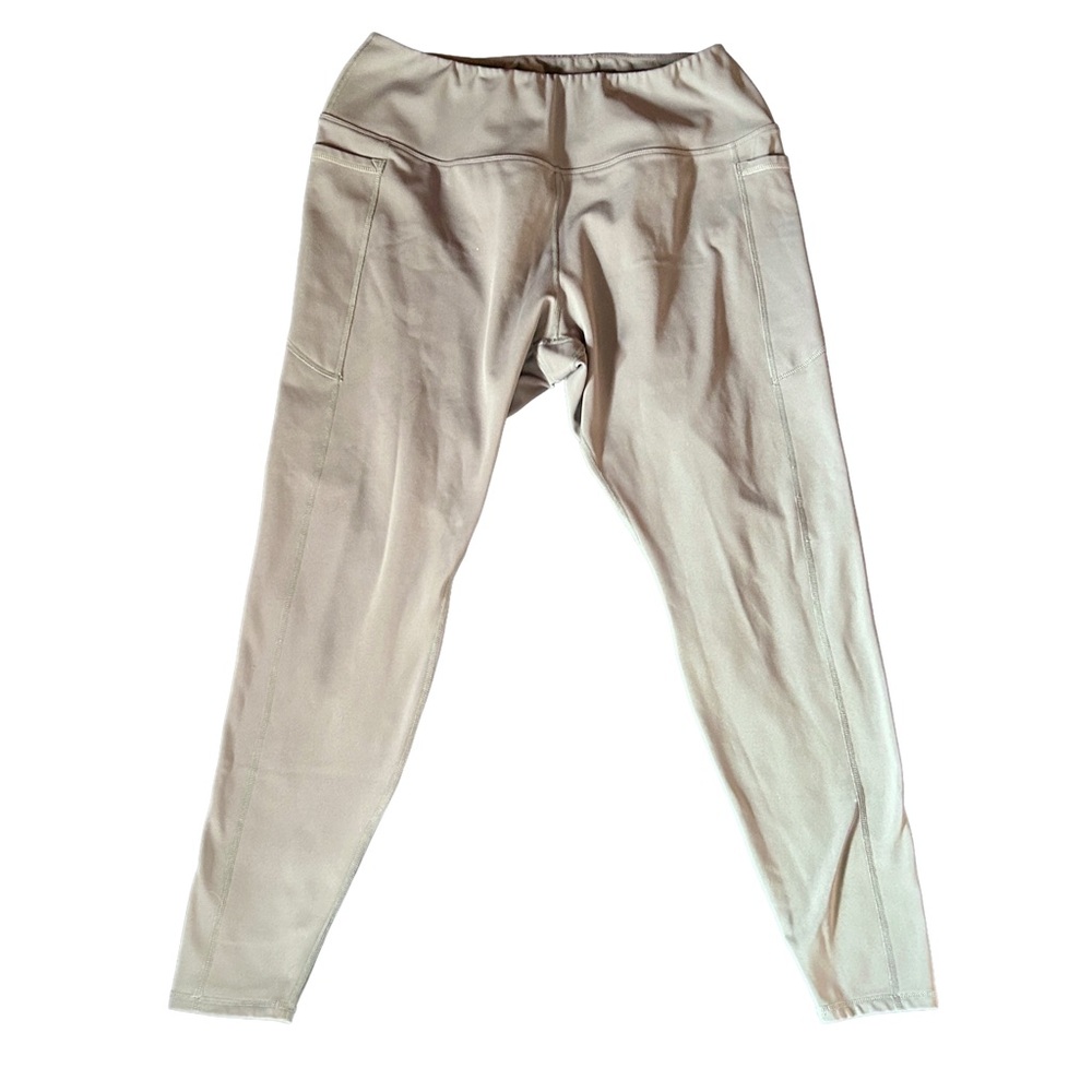 Gray High Waisted Fleece Leggings
